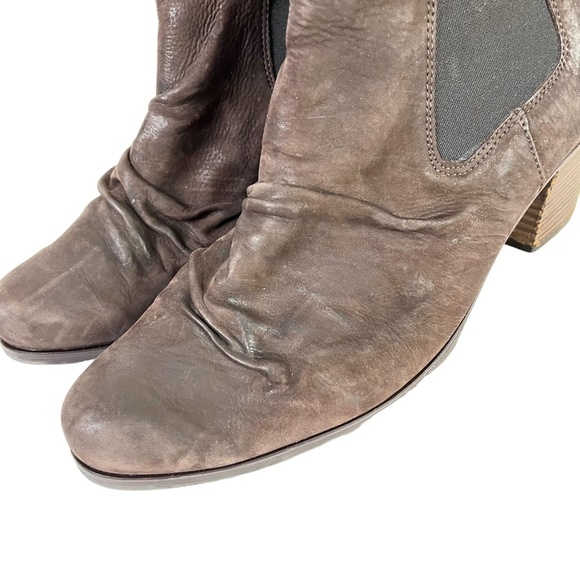PAUL GREEN Genuine Leather Chunky High Heels Ankle Booties Boots Stretch sz 9.5 - Picture 9 of 16